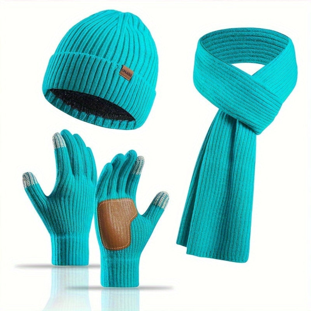 3-Piece Knitted Winter Set for Warmth