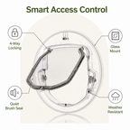 4-Way Locking Noise-Reducing Pet Door (Glass Mount)