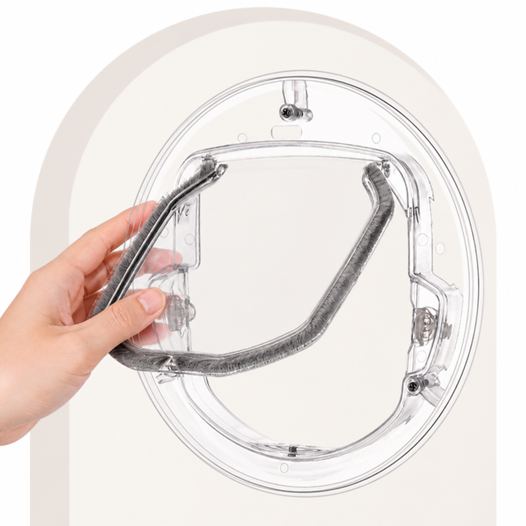 4-Way Locking Noise-Reducing Pet Door (Glass Mount)