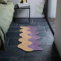 Abstract Colour Block Rug in Cotton-Police