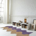 Abstract Colour Block Rug in Cotton-Police