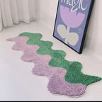 Abstract Colour Block Rug in Cotton-Police