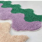 Abstract Colour Block Rug in Cotton-Police