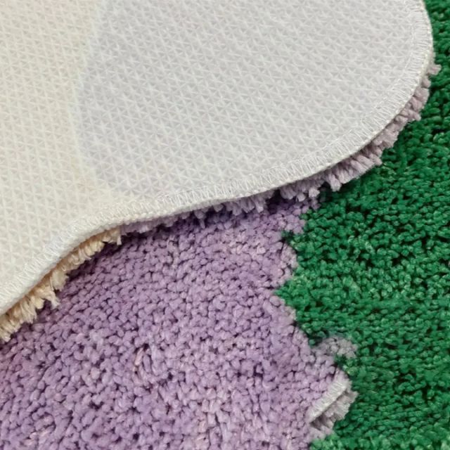 Abstract Colour Block Rug in Cotton-Police