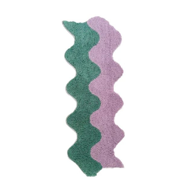 Abstract Colour Block Rug in Cotton-Police