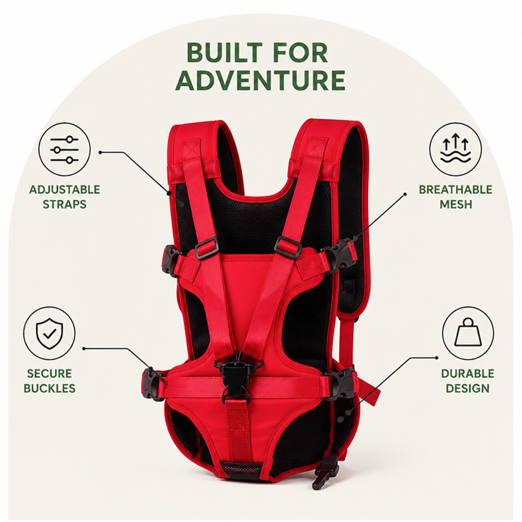 Adjustable Straps & Breathable Mesh Front Carrier Backpack
