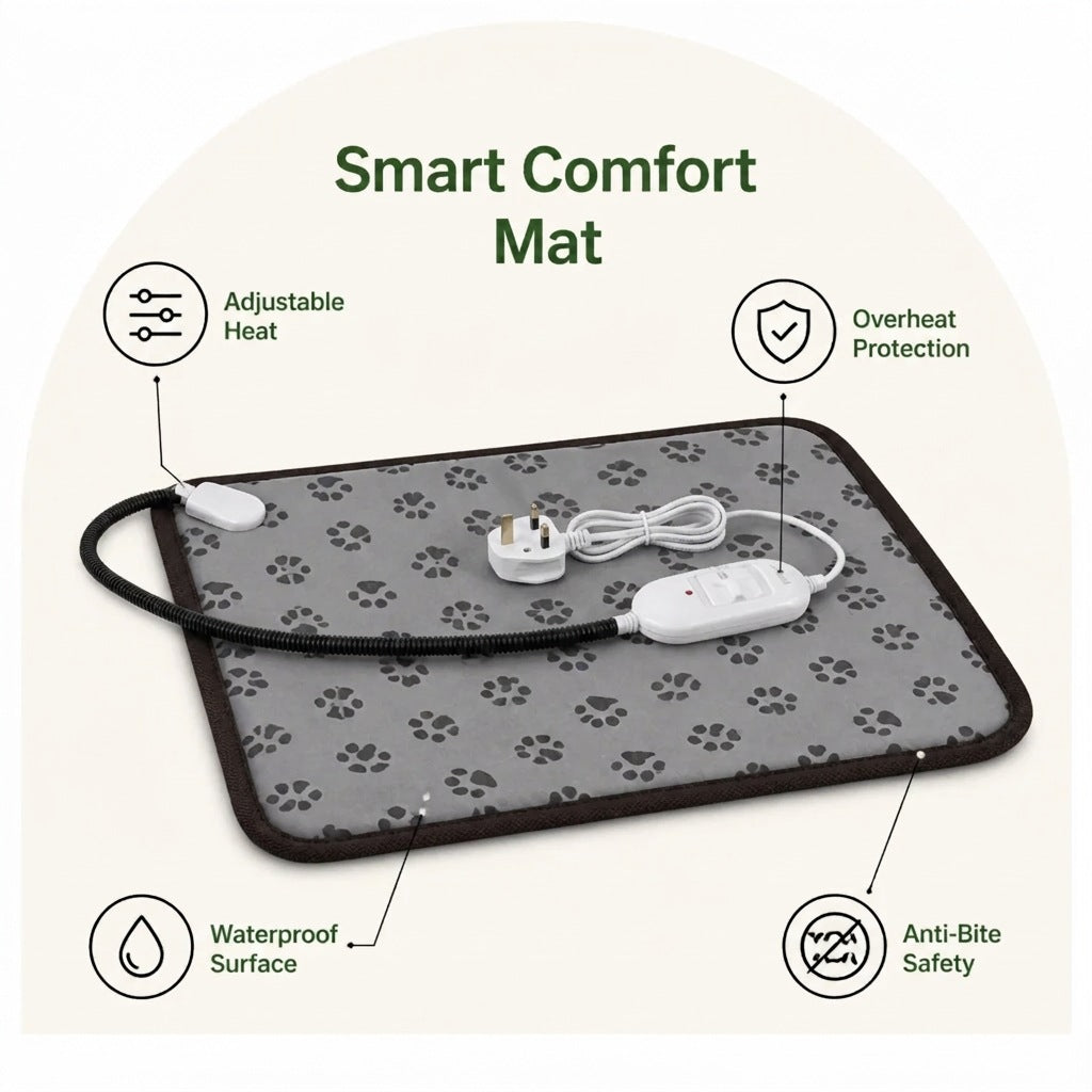 Adjustable Temperature & Waterproof Heated Pet Mat (Overheat Protection)