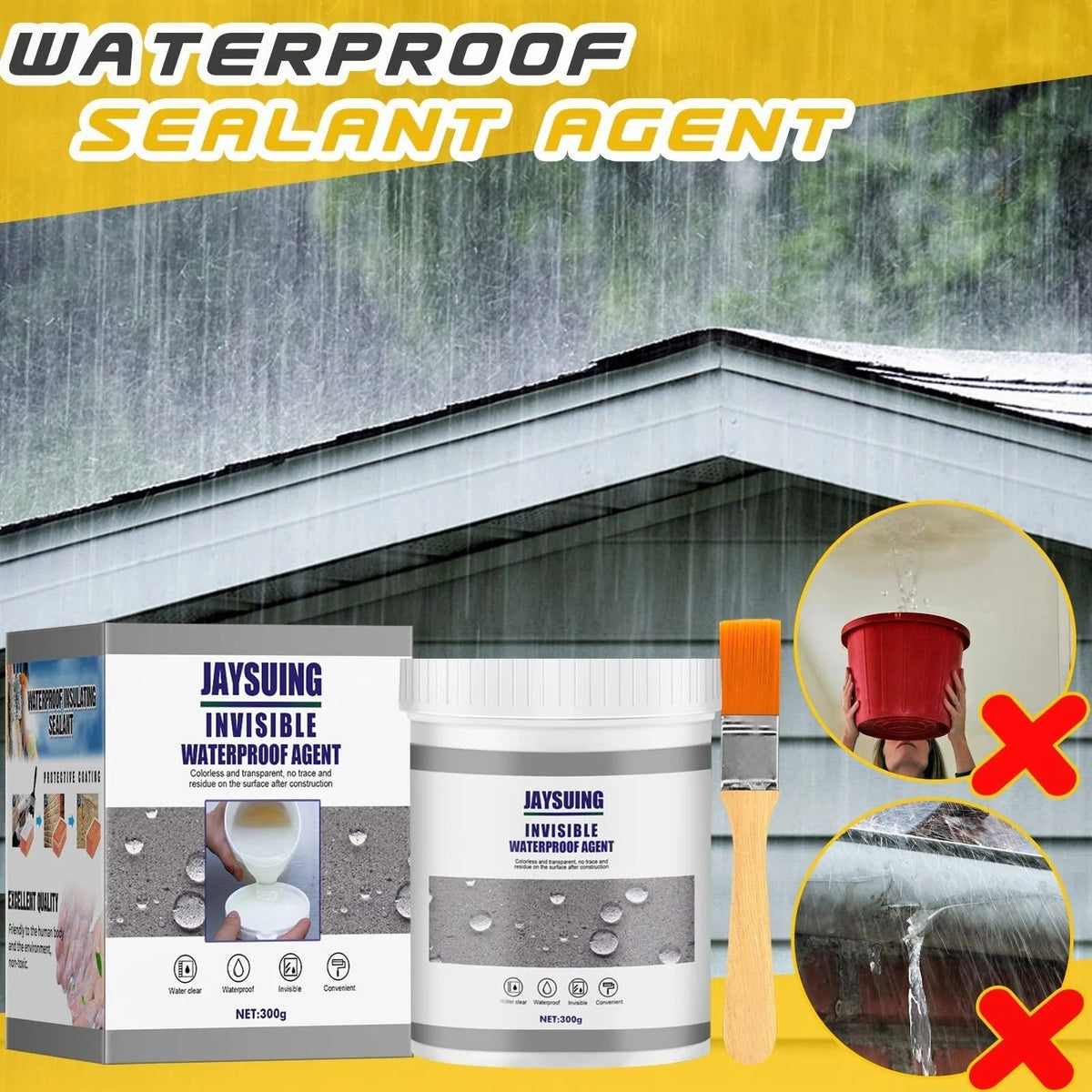 Anti-Leak Sealant | Invisible & Waterproof | For Cracks, Roofs and Walls