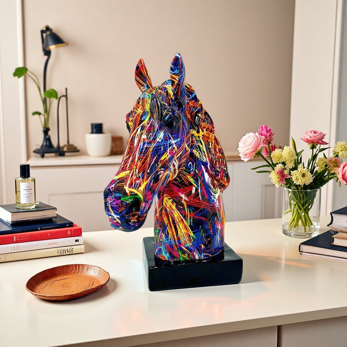 Artful horse sculpture made of high-quality resin