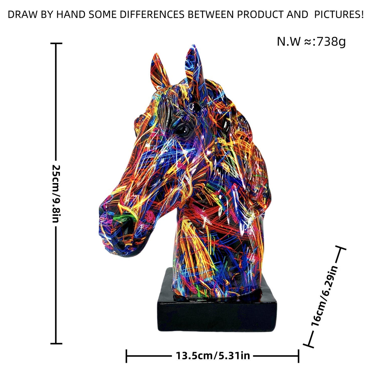 Artful horse sculpture made of high-quality resin