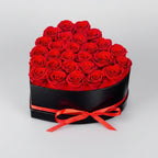 Artificial Rose Bouquet — Heart-Shaped Display Box