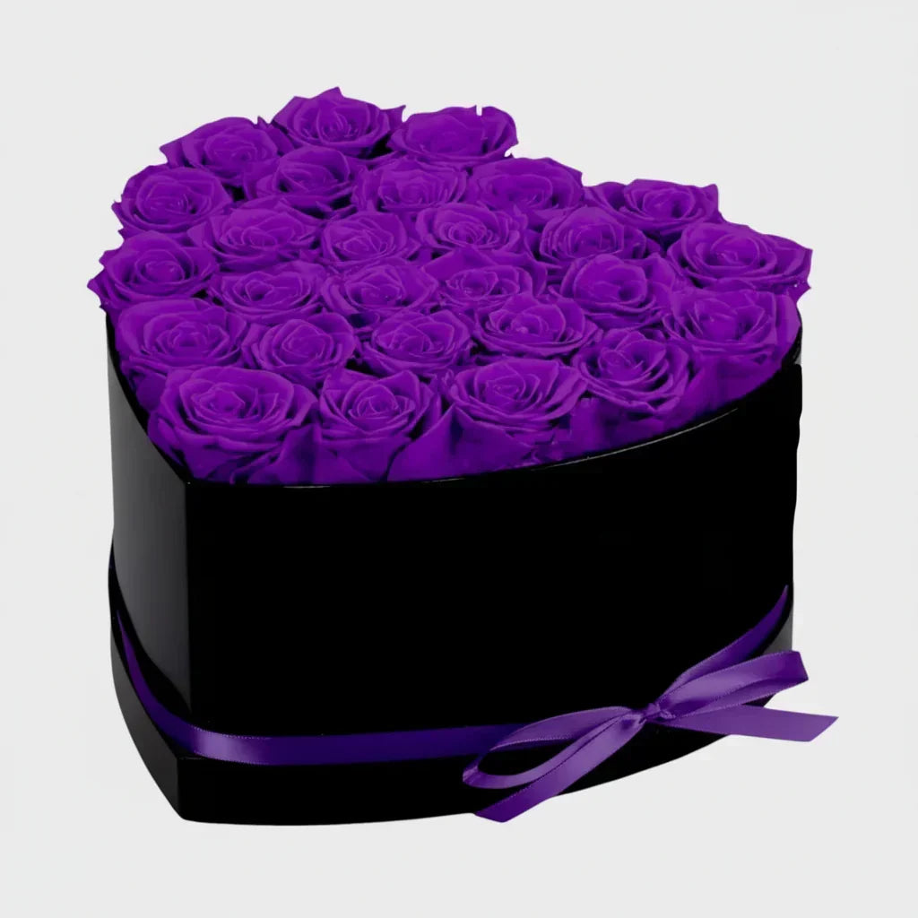 Artificial Rose Bouquet — Heart-Shaped Display Box