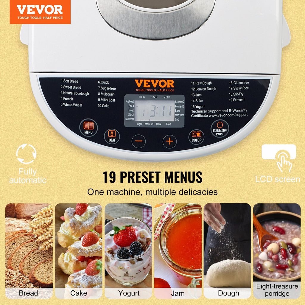 Automatic Bread Maker Machine with Digital Control Panel