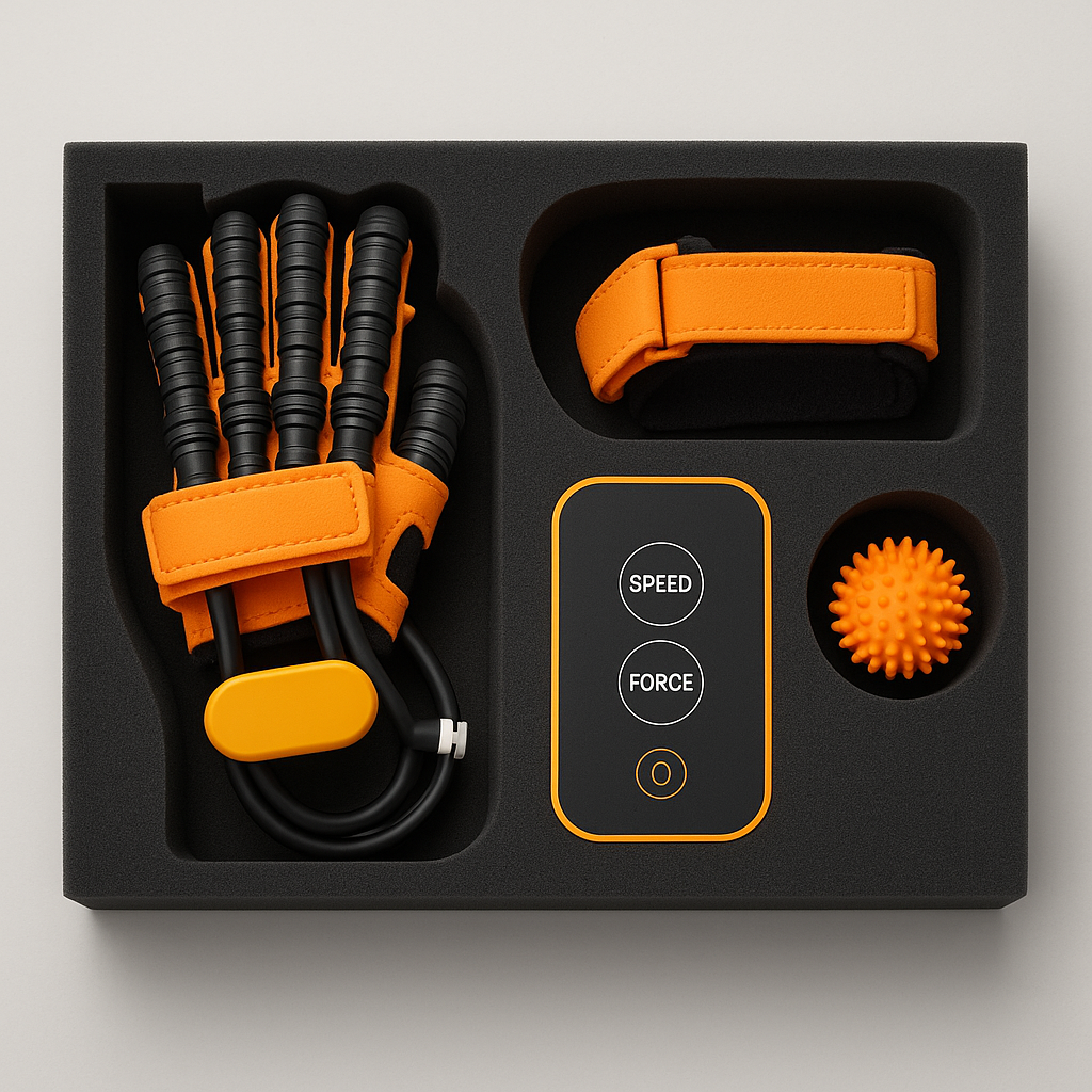 Automatic Hand Trainer Gloves for Rehabilitation and Finger Strength | Adjustable Rehab System for Home