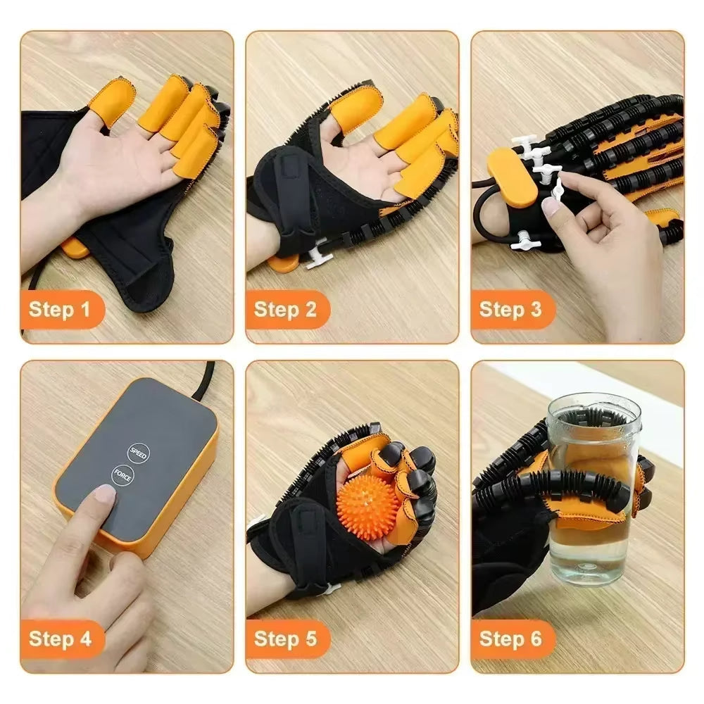 Automatic Hand Trainer Gloves for Rehabilitation and Finger Strength | Adjustable Rehab System for Home