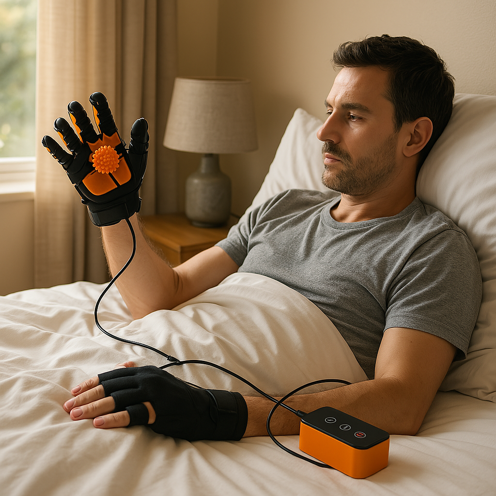 Automatic Hand Trainer Gloves for Rehabilitation and Finger Strength | Adjustable Rehab System for Home