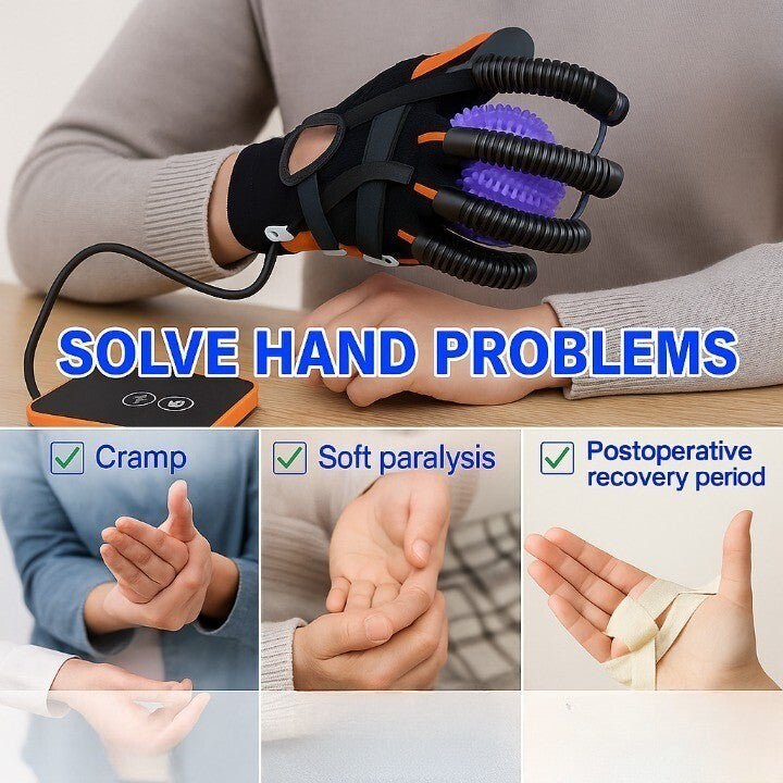 Automatic Hand Trainer Gloves for Rehabilitation and Finger Strength | Adjustable Rehab System for Home
