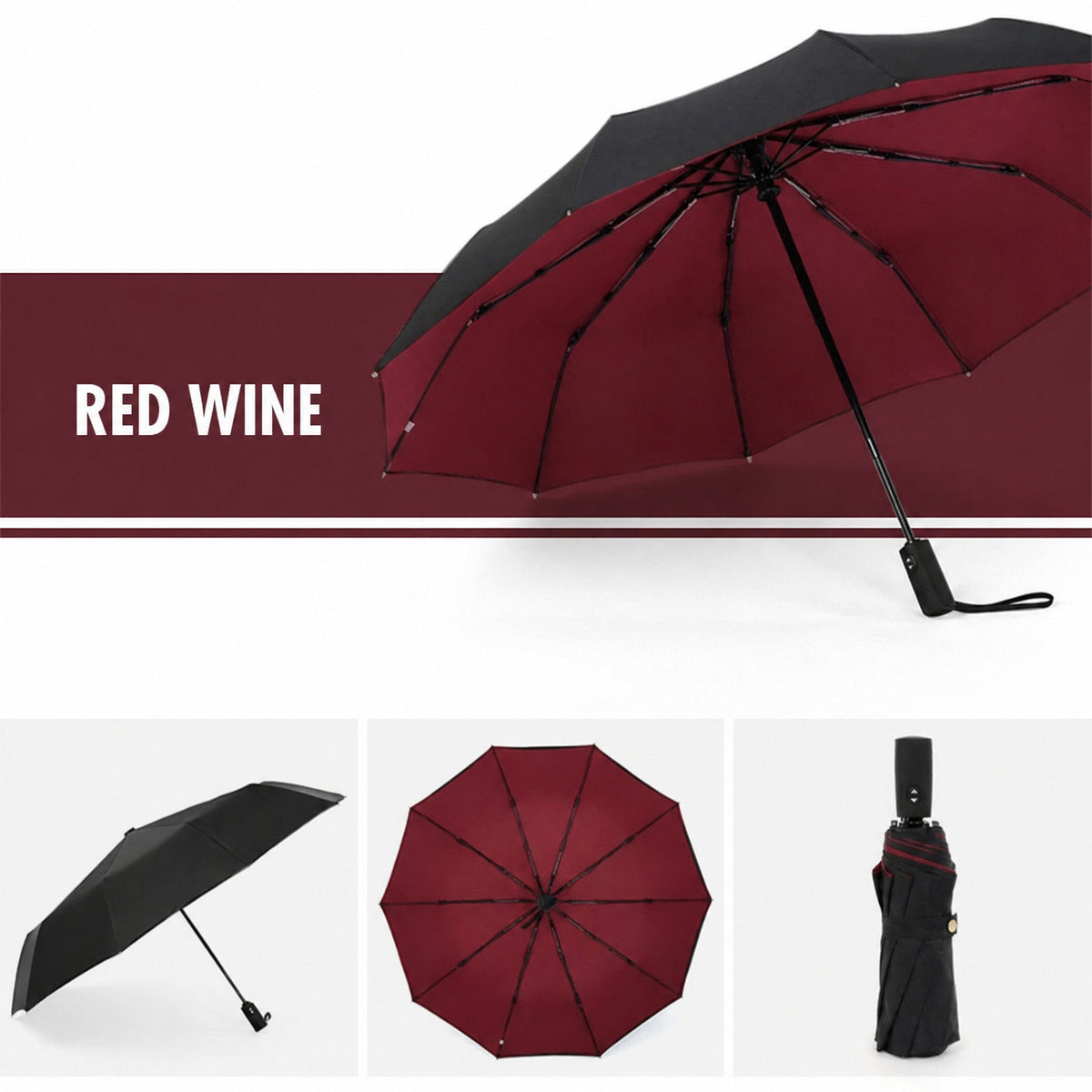 Automatic Storm Umbrella with Reverse Fold