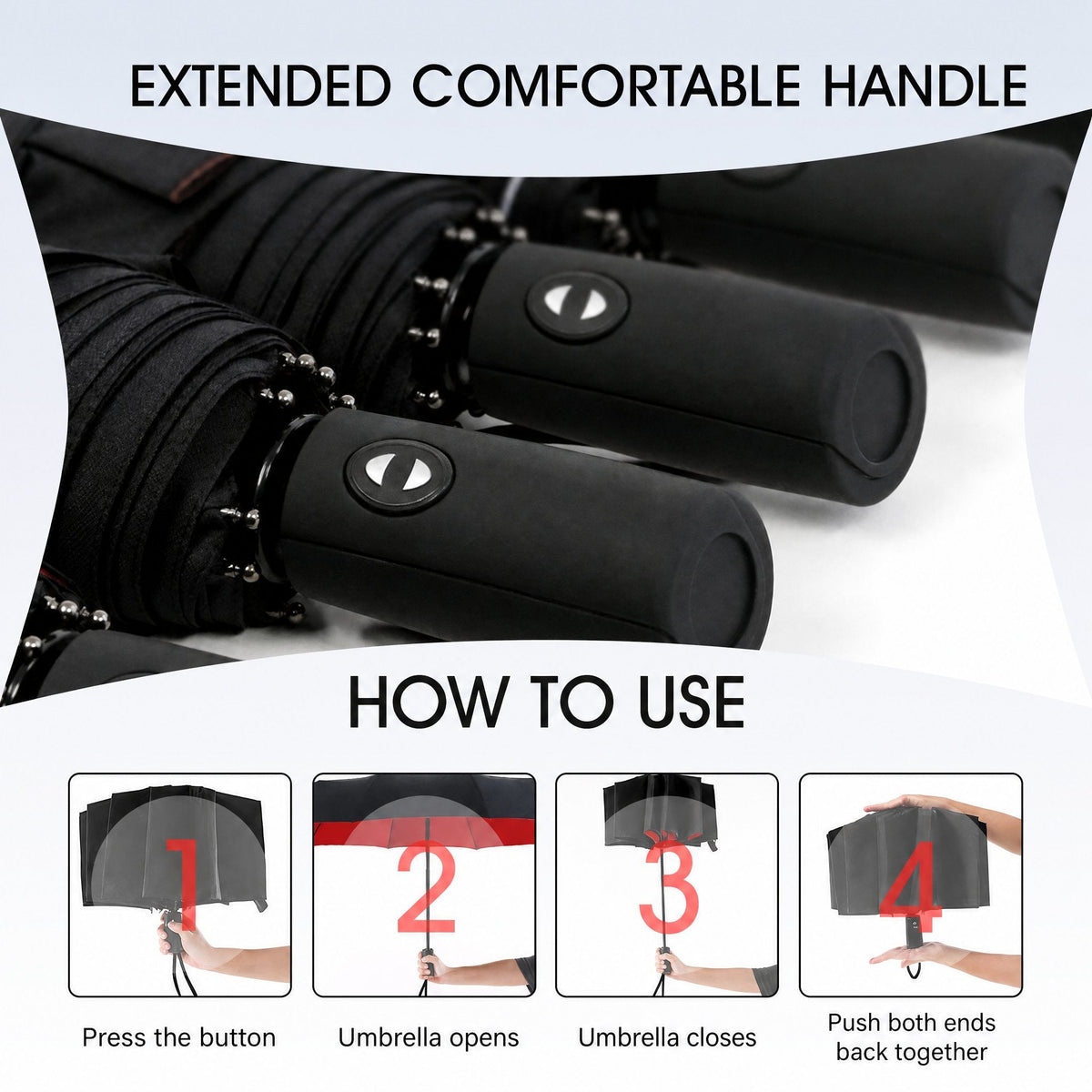 Automatic Storm Umbrella with Reverse Fold