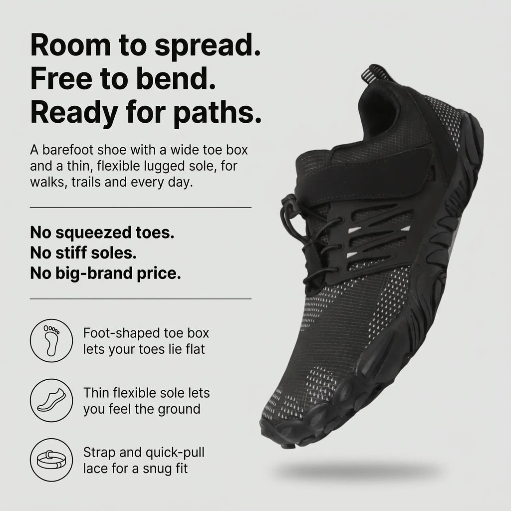Barefoot Shoes - Wide Toe Box Barefoot Trainers - Hiking Shoes