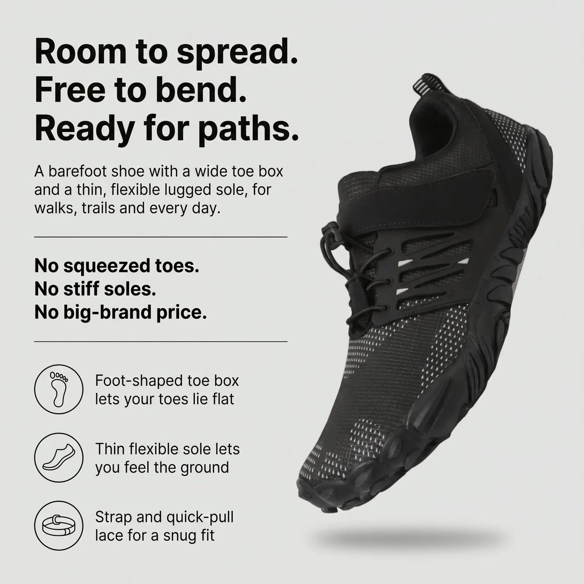 Barefoot Shoes - Wide Toe Box Barefoot Trainers - Hiking Shoes