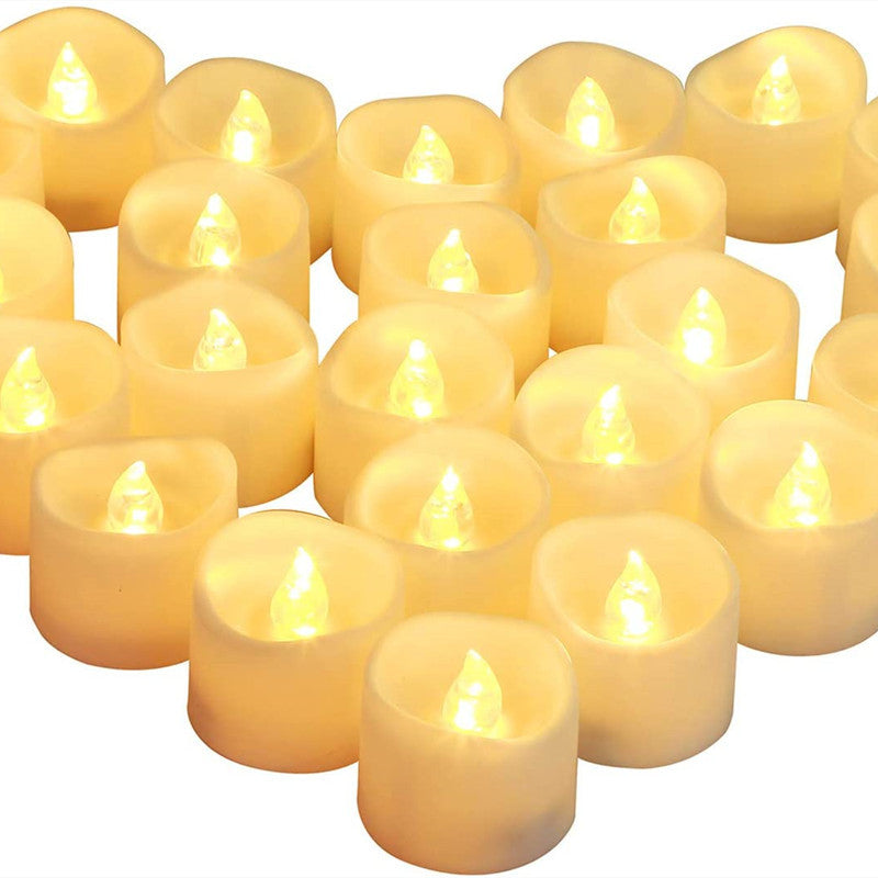Battery-Powered Wax-Like Flicker Tealight Candle Set