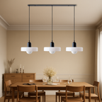 Bauhaus 3-Light Pendant Lamp — Coloured Glass Shades, G9 Bulbs, Warm White Illumination