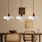 Bauhaus 3-Light Pendant Lamp — Coloured Glass Shades, G9 Bulbs, Warm White Illumination