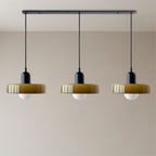 Bauhaus 3-Light Pendant Lamp — Coloured Glass Shades, G9 Bulbs, Warm White Illumination