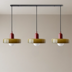 Bauhaus 3-Light Pendant Lamp — Coloured Glass Shades, G9 Bulbs, Warm White Illumination