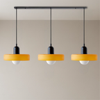 Bauhaus 3-Light Pendant Lamp — Coloured Glass Shades, G9 Bulbs, Warm White Illumination