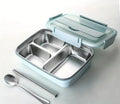 BentoBox Leakproof Stainless Steel Lunch Box — Three Compartments