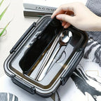 BentoBox Leakproof Stainless Steel Lunch Box — Three Compartments