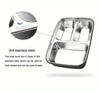 BentoBox Leakproof Stainless Steel Lunch Box — Three Compartments