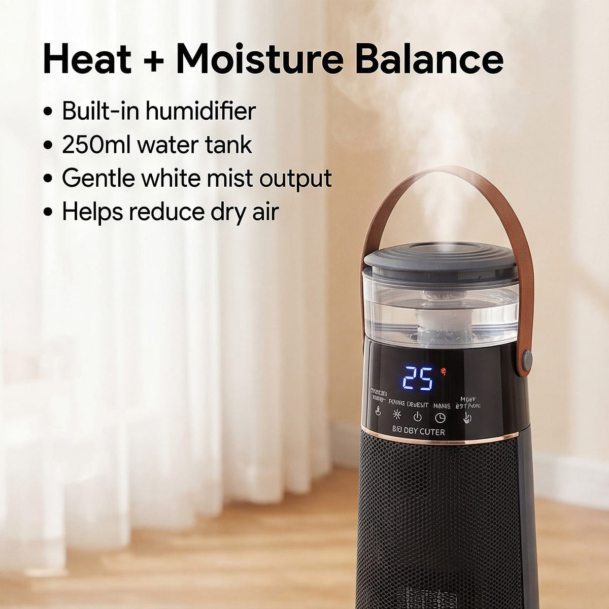 Bliss - Beyond PTC 4 in 1 - Heater and Humidifier 1100-2000 Watts - Black
