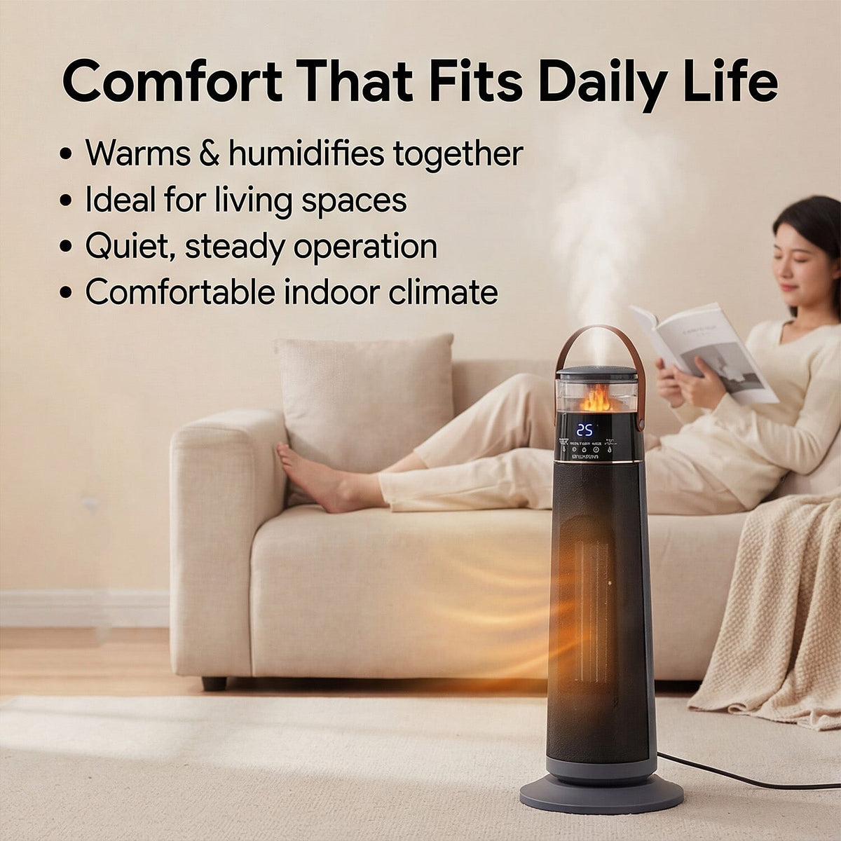 Bliss - Beyond PTC 4 in 1 - Heater and Humidifier 1100-2000 Watts - Black