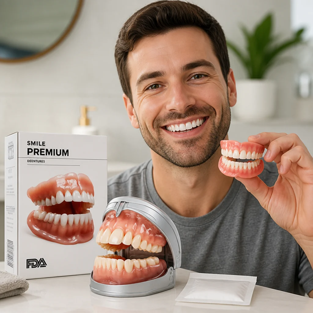 Boil-and-Bite Medical-Grade Denture Set (Upper & Lower)