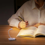 Book Light | Flexible Arm & Spring-Loaded Clip | USB Rechargeable