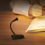 Book Light | Flexible Arm & Spring-Loaded Clip | USB Rechargeable