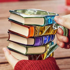 Book Spine Shaped Glass Mug for Literature Enthusiasts and Readers