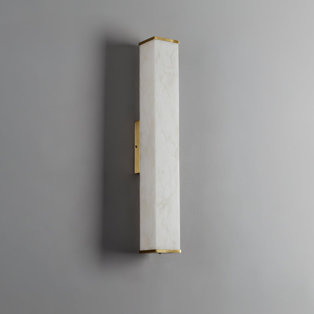 Brass LED Wall Sconce with Alabaster Shade for Modern Interiors