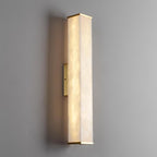 Brass LED Wall Sconce with Alabaster Shade for Modern Interiors