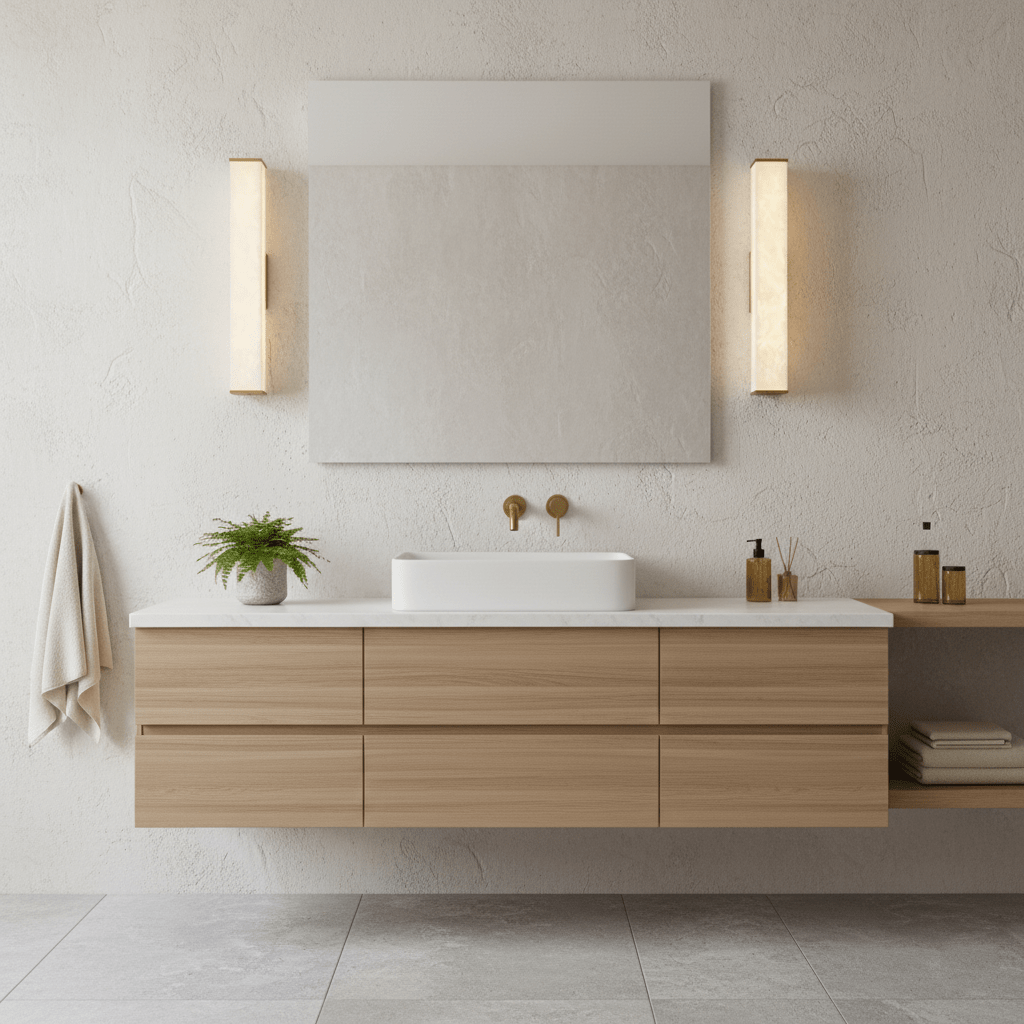 Brass LED Wall Sconce with Alabaster Shade for Modern Interiors