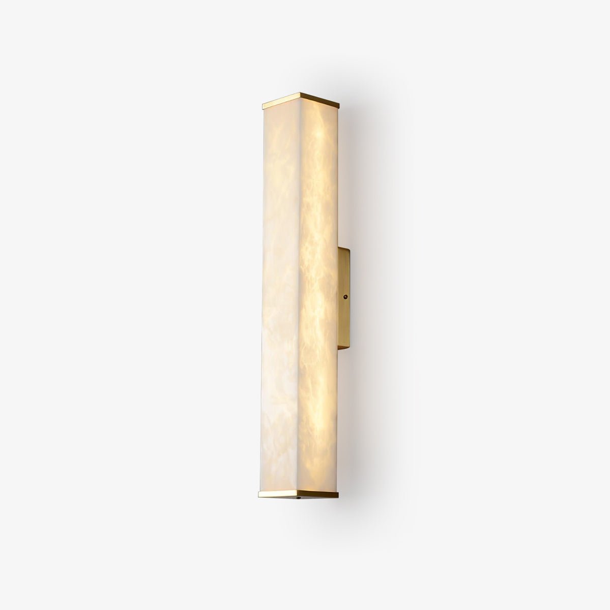 Brass LED Wall Sconce with Alabaster Shade for Modern Interiors