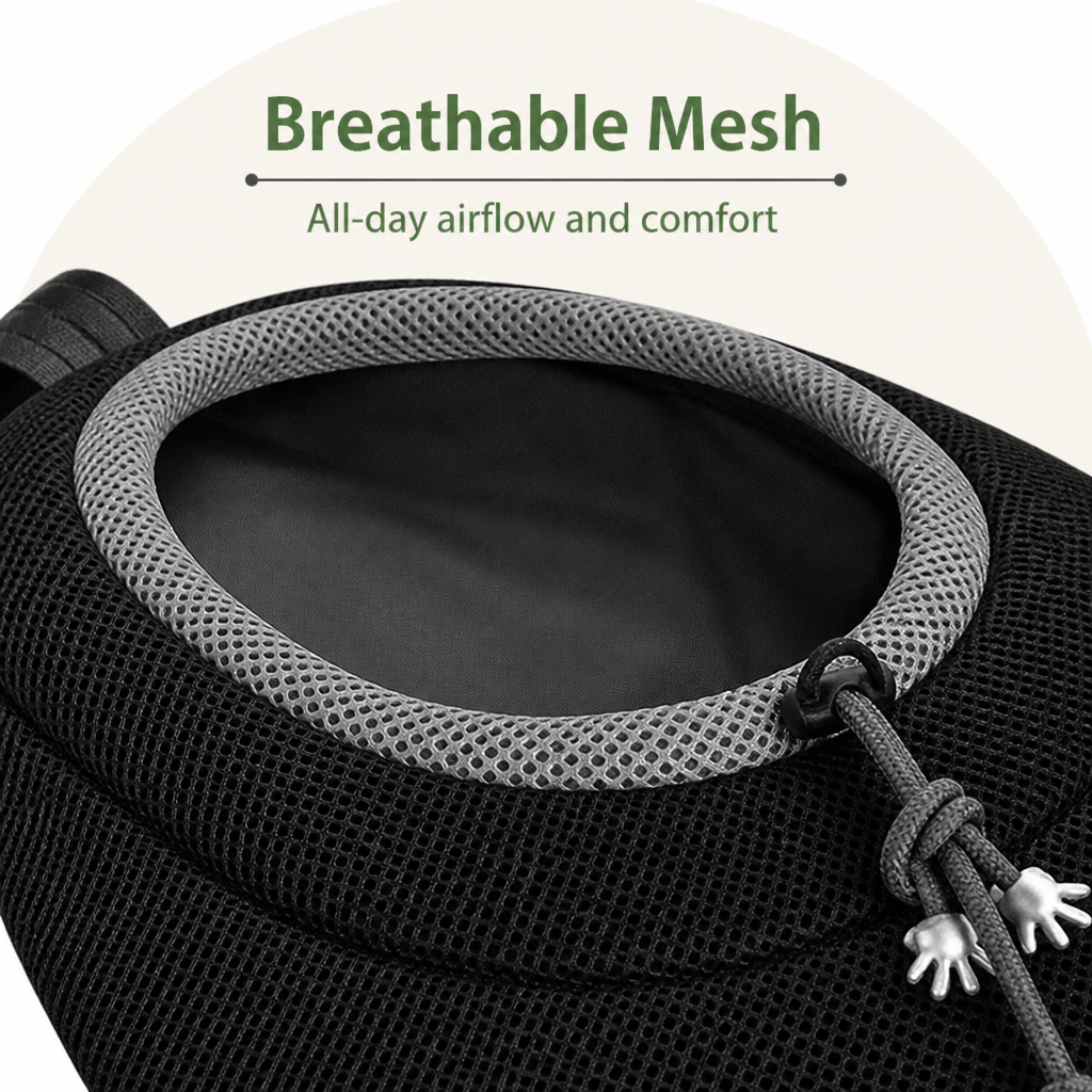 Breathable Mesh & Ergonomic Padded Dog Carrier Backpack (Removable Base)