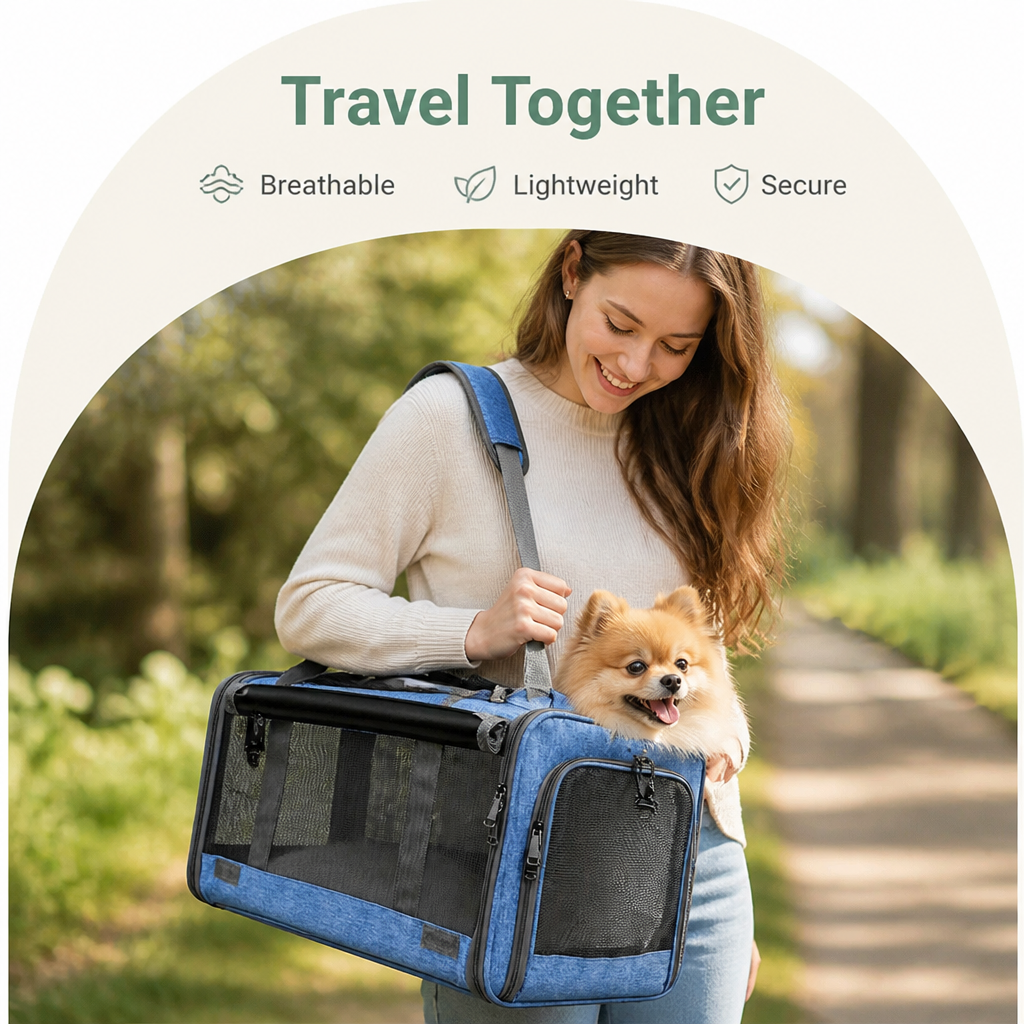 Breathable Mesh & Foldable Airline-Approved Travel Carrier