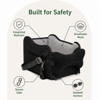 Breathable mesh & safety harness dog car seat