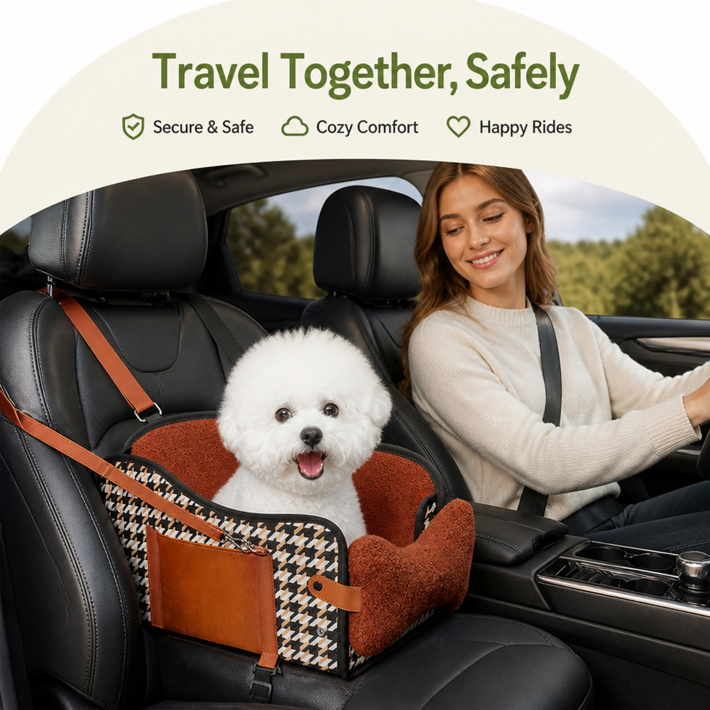 Breathable mesh & safety harness dog car seat