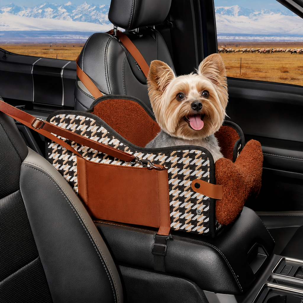 Breathable mesh & safety harness dog car seat