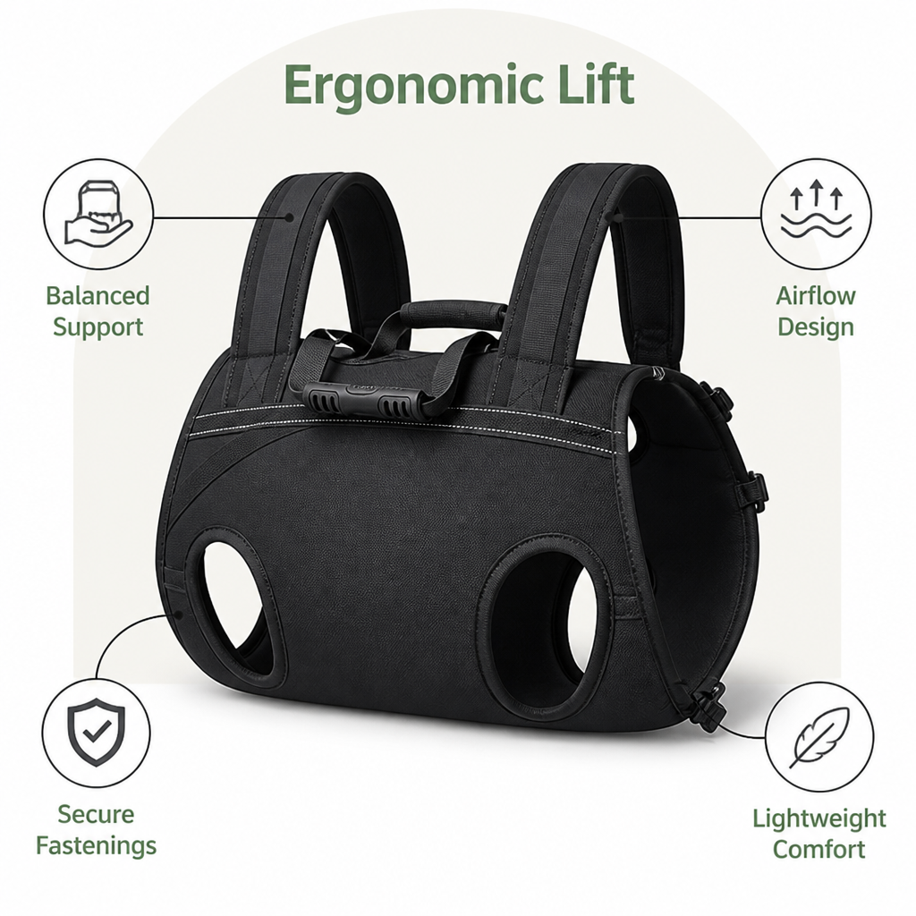 Breathable Oxford cloth & padded straps dog carrier backpack